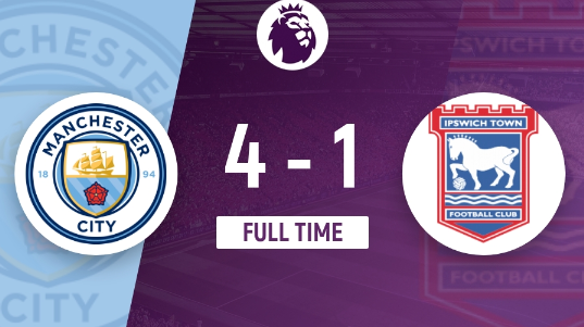 英超-曼城4-1轻取伊镇,哈兰德戴帽,京多安回归首秀 英超-曼城4-1轻取伊镇,哈兰德戴帽,京多安回归首秀