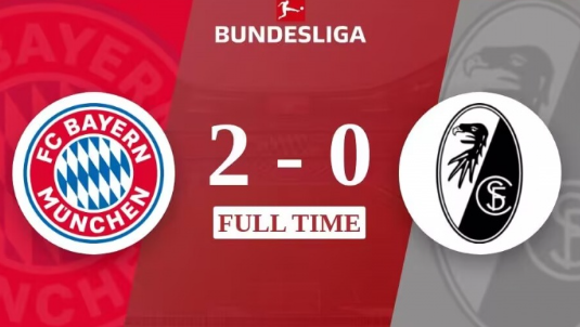 德甲-拜仁2-0弗赖堡，凯恩点射，穆勒替补建功