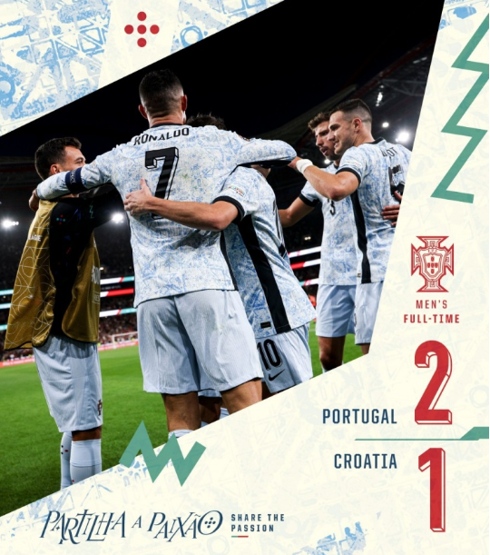 欧国联-葡萄牙2-1克罗地亚 C罗破门达成生涯900球里程碑