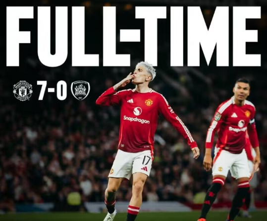 联赛杯-曼联7-0巴恩斯利 加纳乔埃里克森拉什福德双响