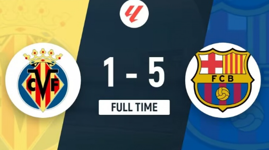 西甲-黄潜1-5惨负巴萨,拉菲尼亚、莱万均梅开二度 西甲-黄潜1-5惨负巴萨,拉菲尼亚、莱万均梅开二度