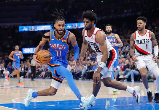 维金斯30+5 杰林威三双 雷霆主力缺阵仍擒开拓者迎6连胜 维金斯30+5 杰林威三双 雷霆主力缺阵仍擒开拓者迎6连胜